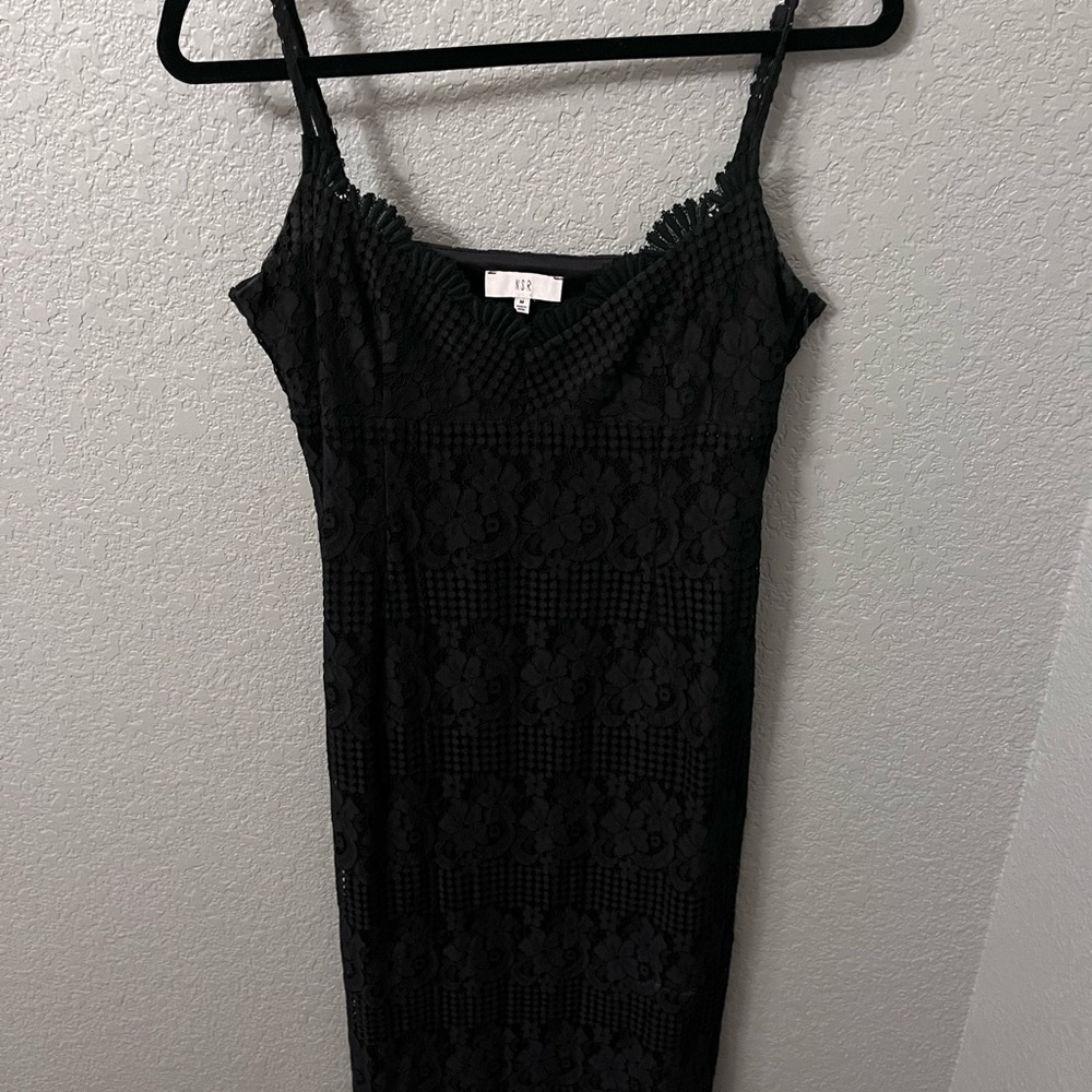 NSR Black Lace Midi Dress